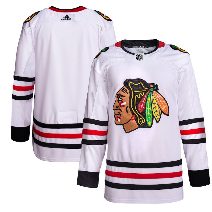 Men Chicago Blackhawks adidas White Away Primegreen Authentic Pro NHL Jersey->chicago blackhawks->NHL Jersey